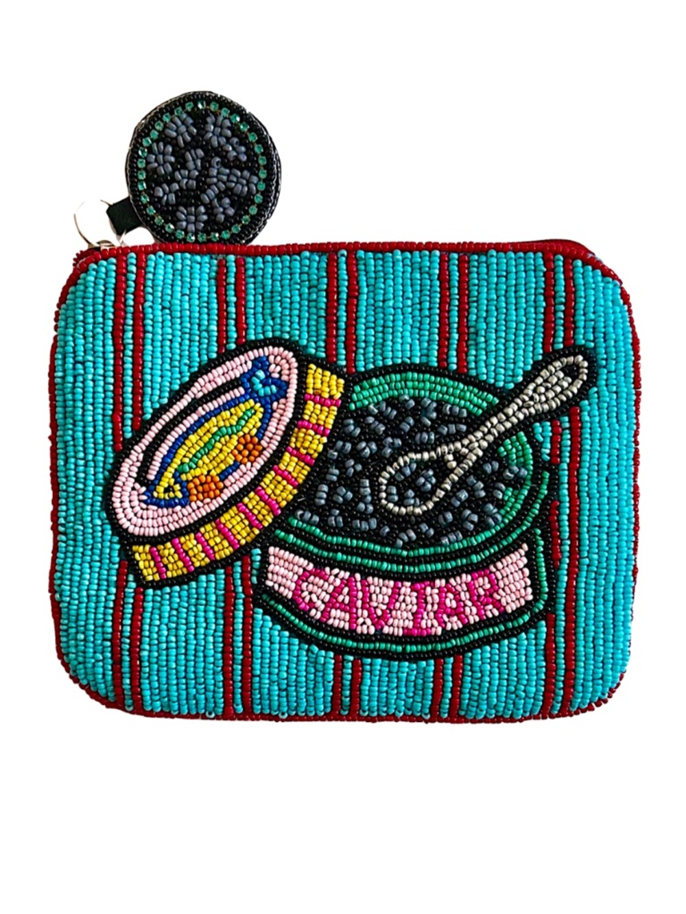 Caviar Coin Purse, Luxury Vacation Caviar Beaded Bag - Picture 1 of 4